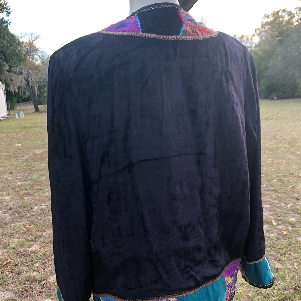 Classy Allure Patch Work Jacket Size M Button Fro… - image 2